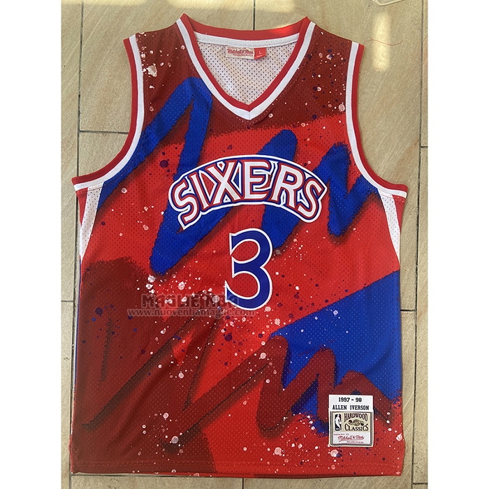 Maglia
 Allen Iverson NO 3 Philadelphia 76ers Mitchell & Ness 1997-98 Rosso
